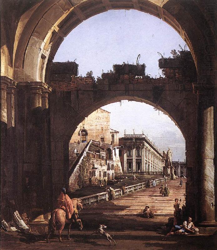 BELLOTTO, Bernardo Capriccio of the Capitol china oil painting image